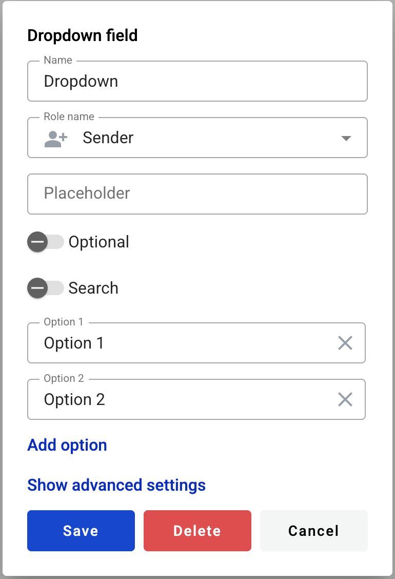 Editing a dropdown field