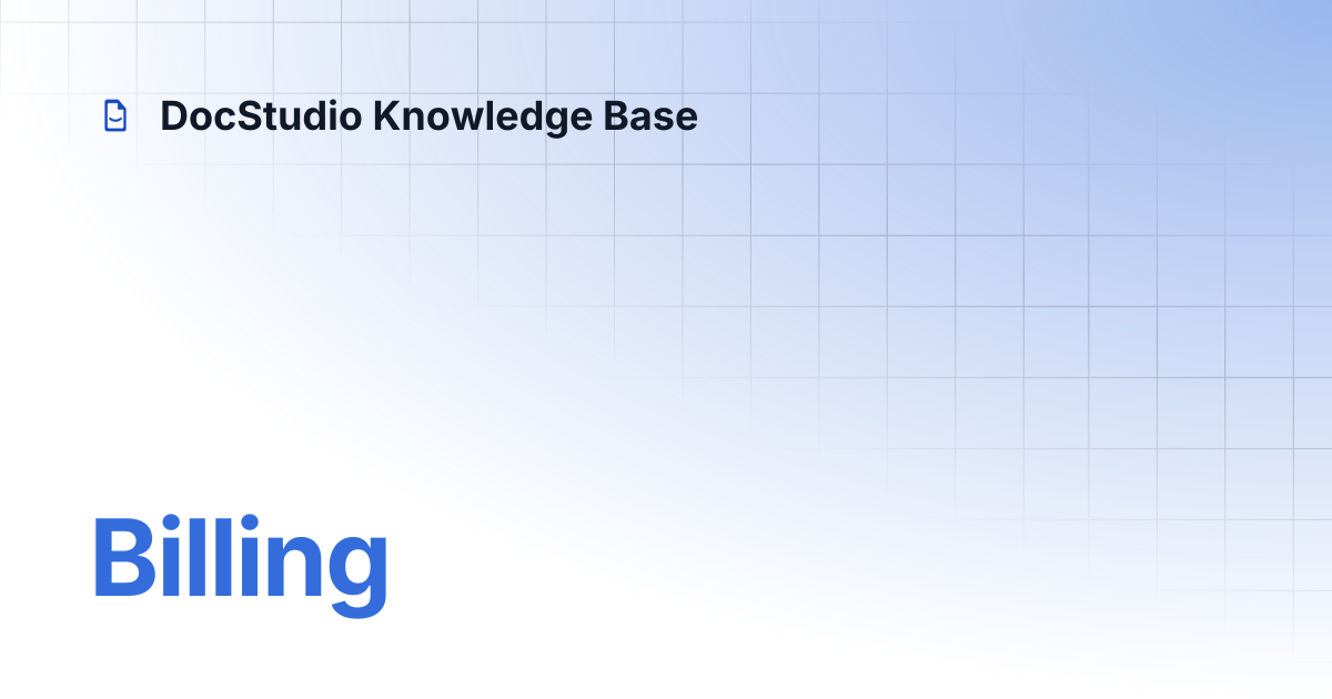 Billing | DocStudio Knowledge Base