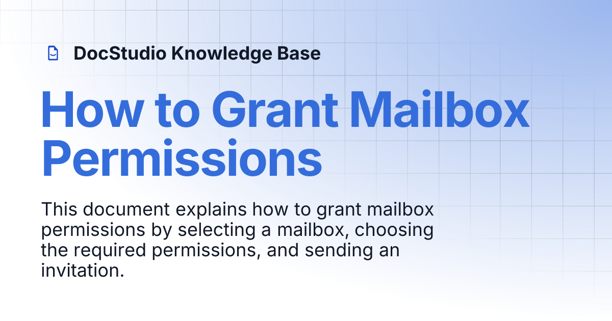 How to Grant Mailbox Permissions | DocStudio Knowledge Base