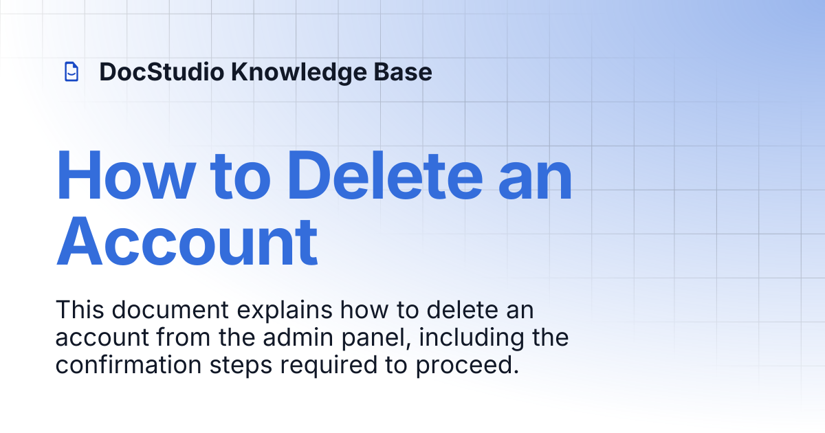 How to Delete an Account | DocStudio Knowledge Base
