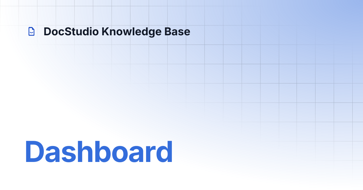 Dashboard | DocStudio Knowledge Base