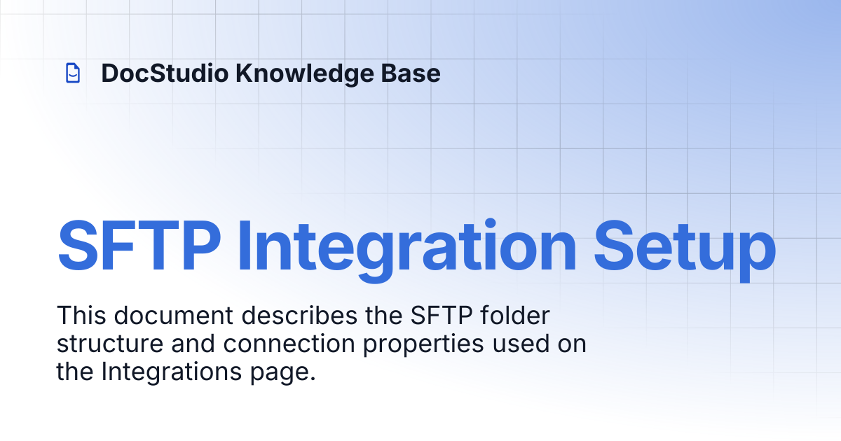SFTP Integration Setup | DocStudio Knowledge Base