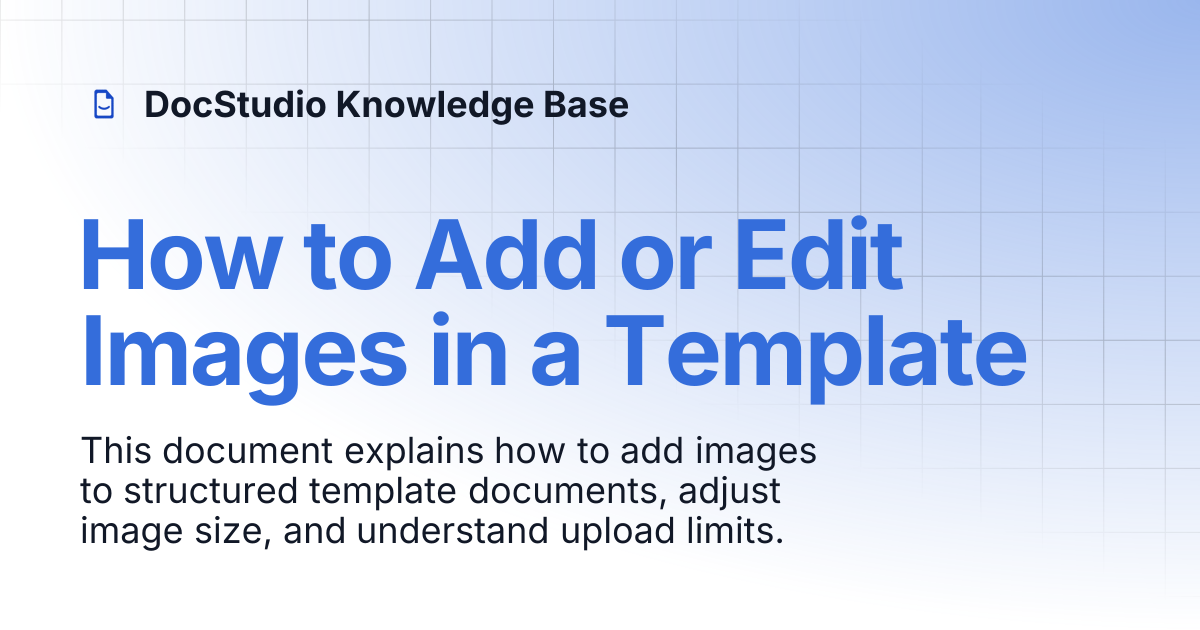 How to Add or Edit Images in a Template | DocStudio Knowledge Base