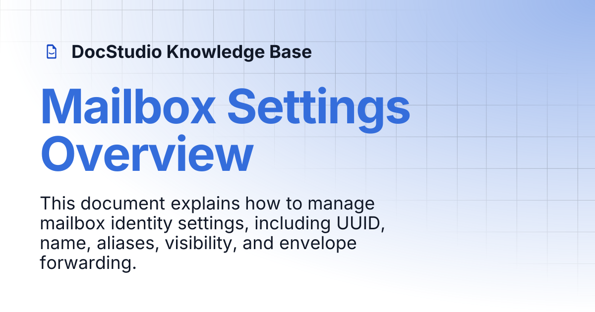 Mailbox Settings Overview | DocStudio Knowledge Base