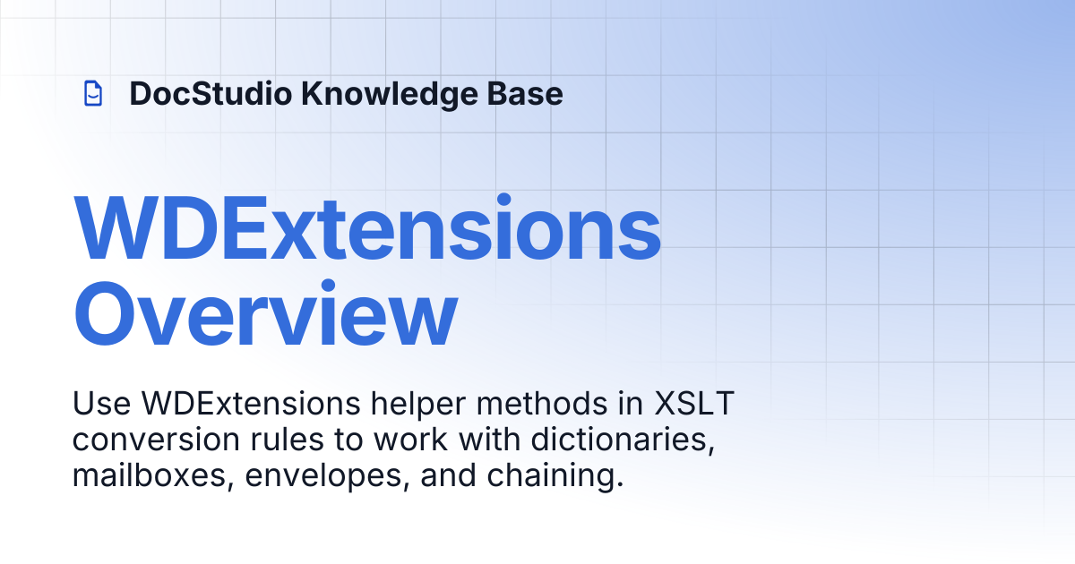 WDExtensions Overview | DocStudio Knowledge Base